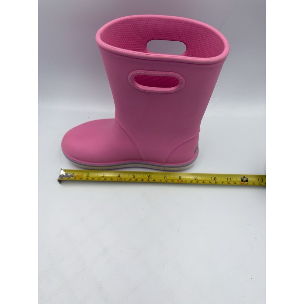 Crocs Crocband Rain Boot Pink Round Toe Kids Waterproof Boots Girls Size J 2 - Picture 7 of 13